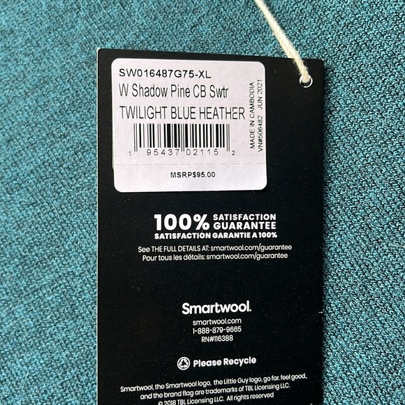 Smartwool Merino Wool Shadow Pine Color Block Sweater XL - Picture 6 of 10